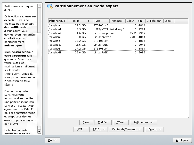 YAST - after partitions creation