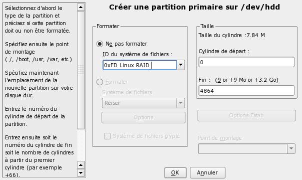 YAST - Partitionning the new drive