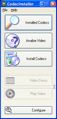 CodecInstaller main window