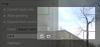 GIMP crop tool