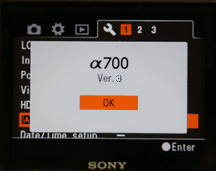 Sony Alpha 700 avec firmware v3