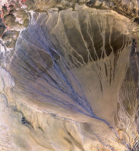 Delta alluvial, province du Xinjiang, Chine