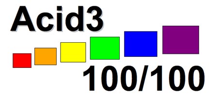 Acid3 test – 100% score for Safari and Opera