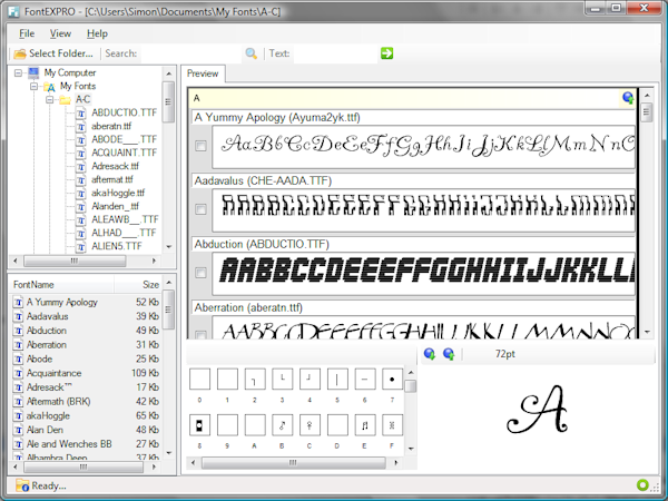 FontEXPRO to see your Windows fonts