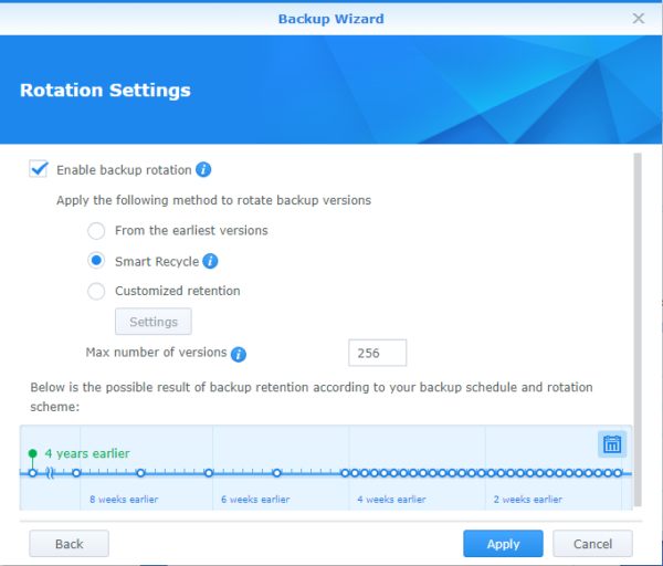 Rotation settings