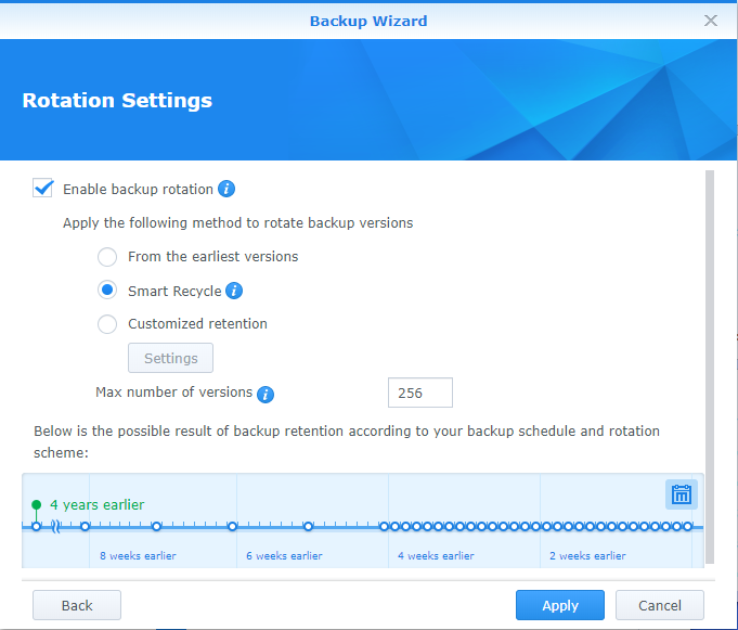 Rotation settings