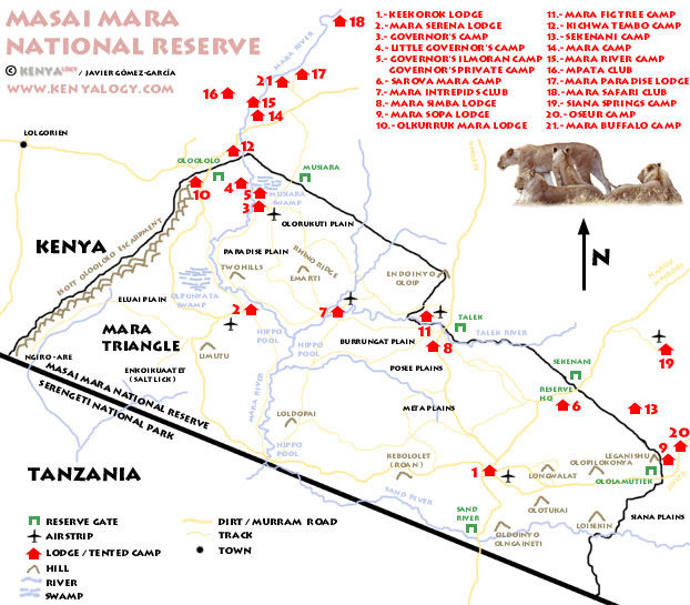 Masai Mara National Park - map