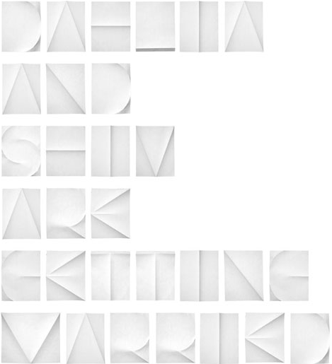 Folded paper font