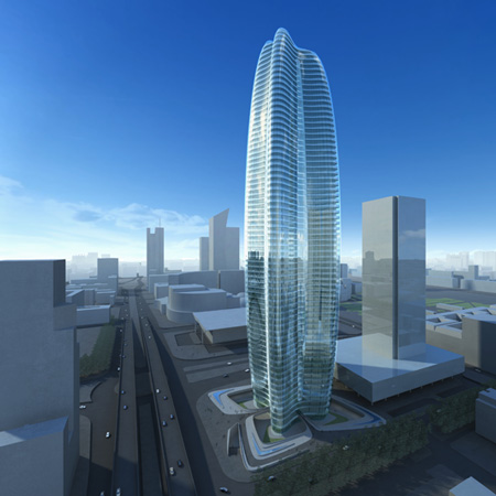 The Lilium Tower, a 250m tower project for Warsaw in Poland