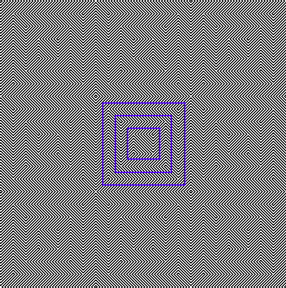 Illusion en carrés violets