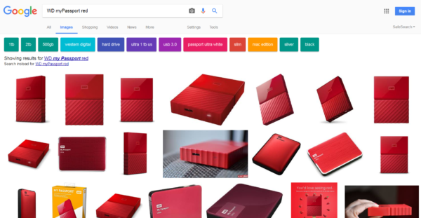 Google: WD MyPassport red