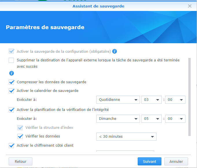 Archiver un NAS Synology sur disques USB externes