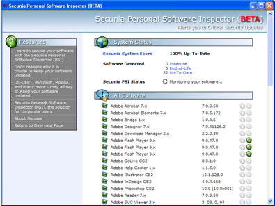 Secunia Personal Software Inspector