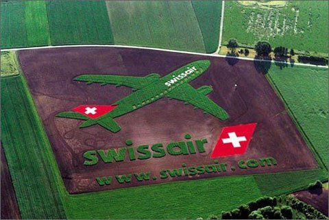 Swissair does crop circles